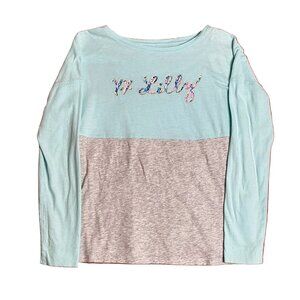 Lilly Pulitzer Girls Mini Finn Tee Blue Oasis Tint - Size XL (12-14)